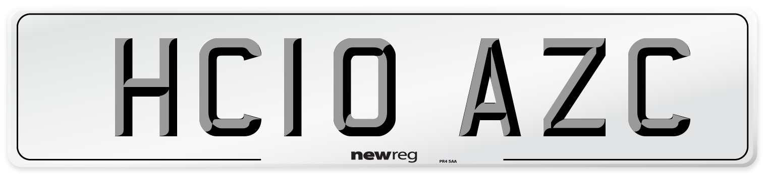 HC10 AZC Number Plate from New Reg